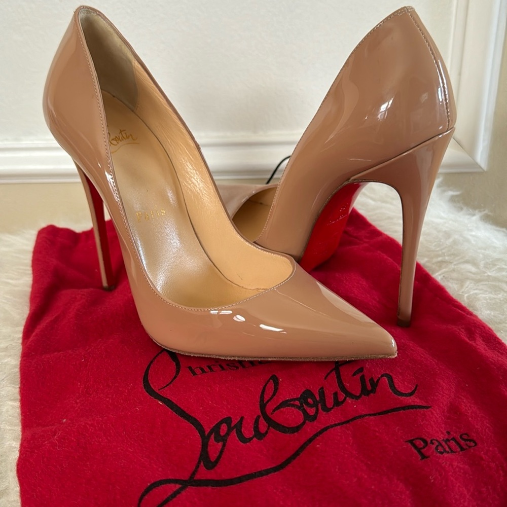 Nude Patent Leather Christian Louboutin So Kate